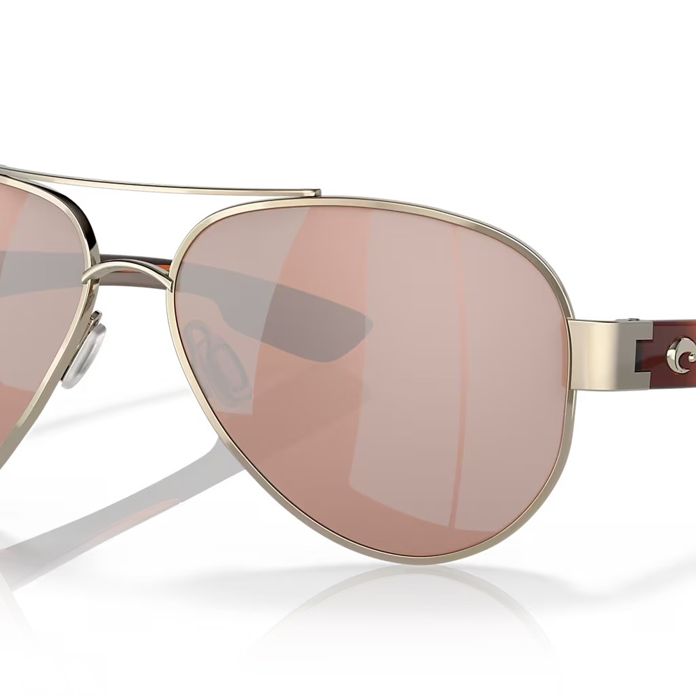 Costa Gold and Brown Aviator Sunglasses